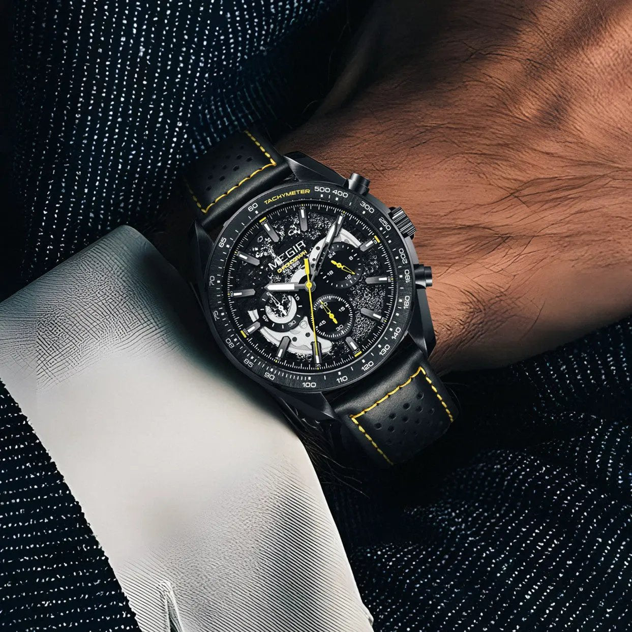 MEGIR Luxury Men's Business Casual Watches Leather Waterproof Quartz Chronograph Male Clock Wristwatch Relogio Masculino 8408 by MEGIR WATCH GROUP