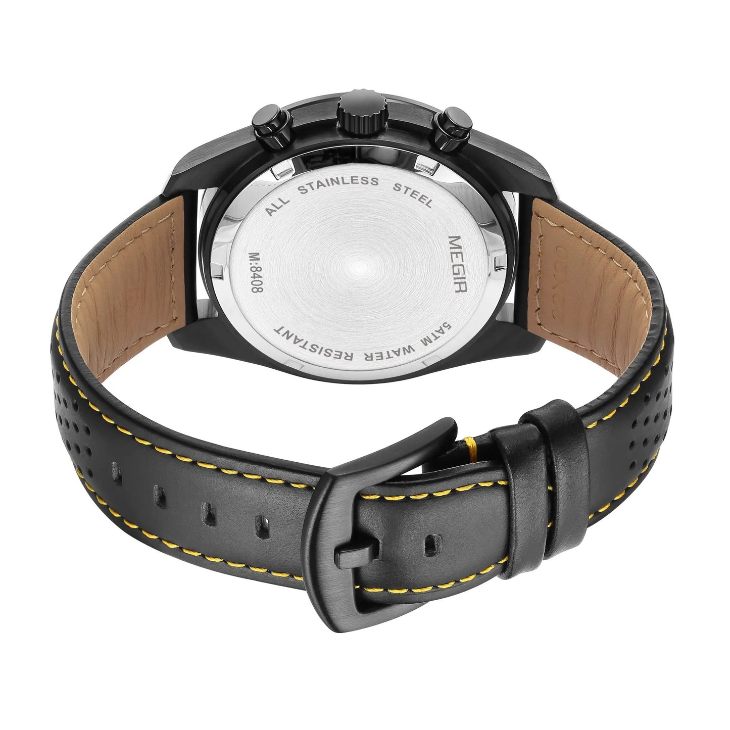 MEGIR Luxury Men's Business Casual Watches Leather Waterproof Quartz Chronograph Male Clock Wristwatch Relogio Masculino 8408 by MEGIR WATCH GROUP