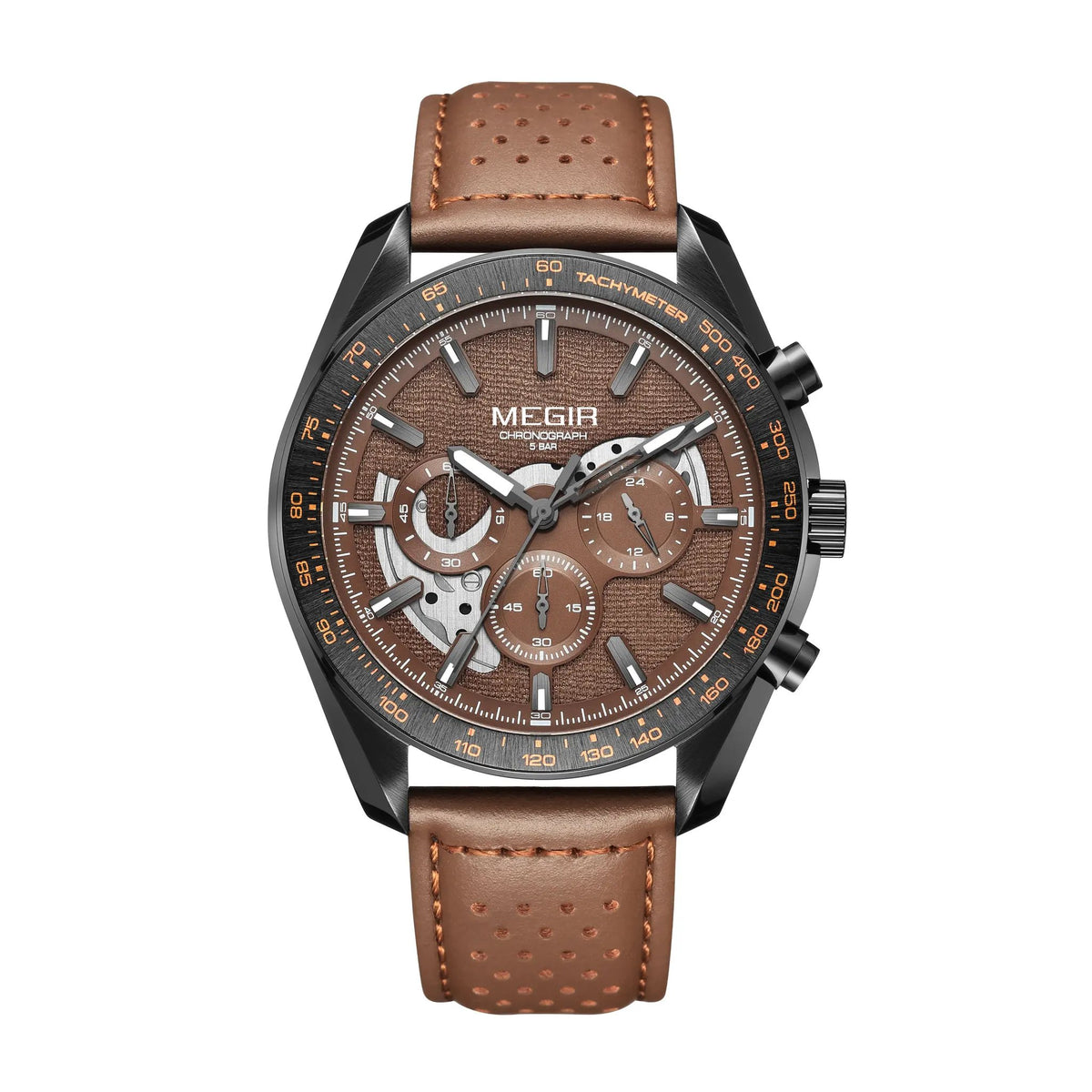 MEGIR Luxury Men's Business Casual Watches Leather Waterproof Quartz Chronograph Male Clock Wristwatch Relogio Masculino 8408 by MEGIR WATCH GROUP
