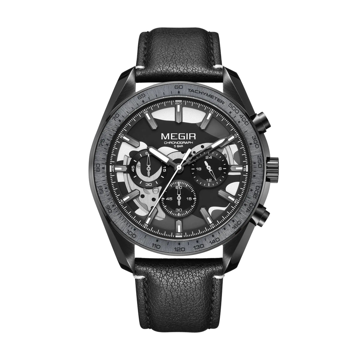 MEGIR Luxury Men's Business Casual Watches Leather Waterproof Quartz Chronograph Male Clock Wristwatch Relogio Masculino 8408 by MEGIR WATCH GROUP
