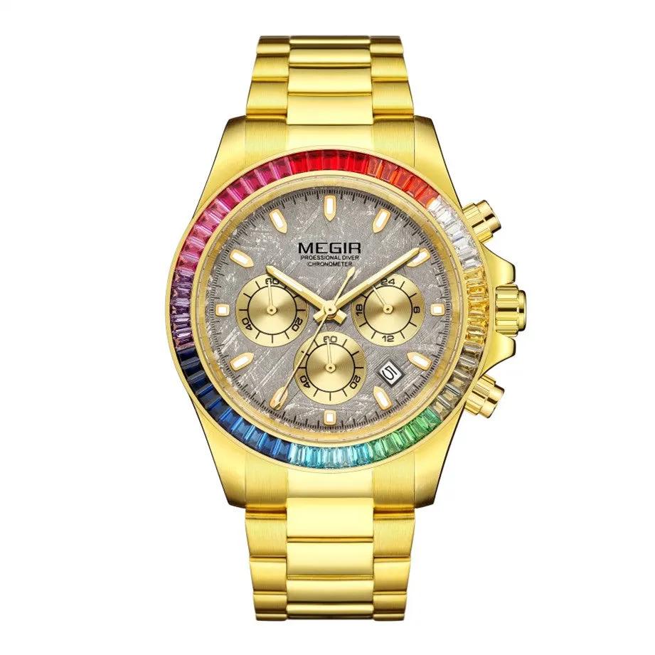 MEGIR Mens Watches Top Brand Luxury Business Wristwatches Stainless Steel Waterproof Date Quartz Chronograph Reloj Hombre 8410 by MEGIR WATCH GROUP