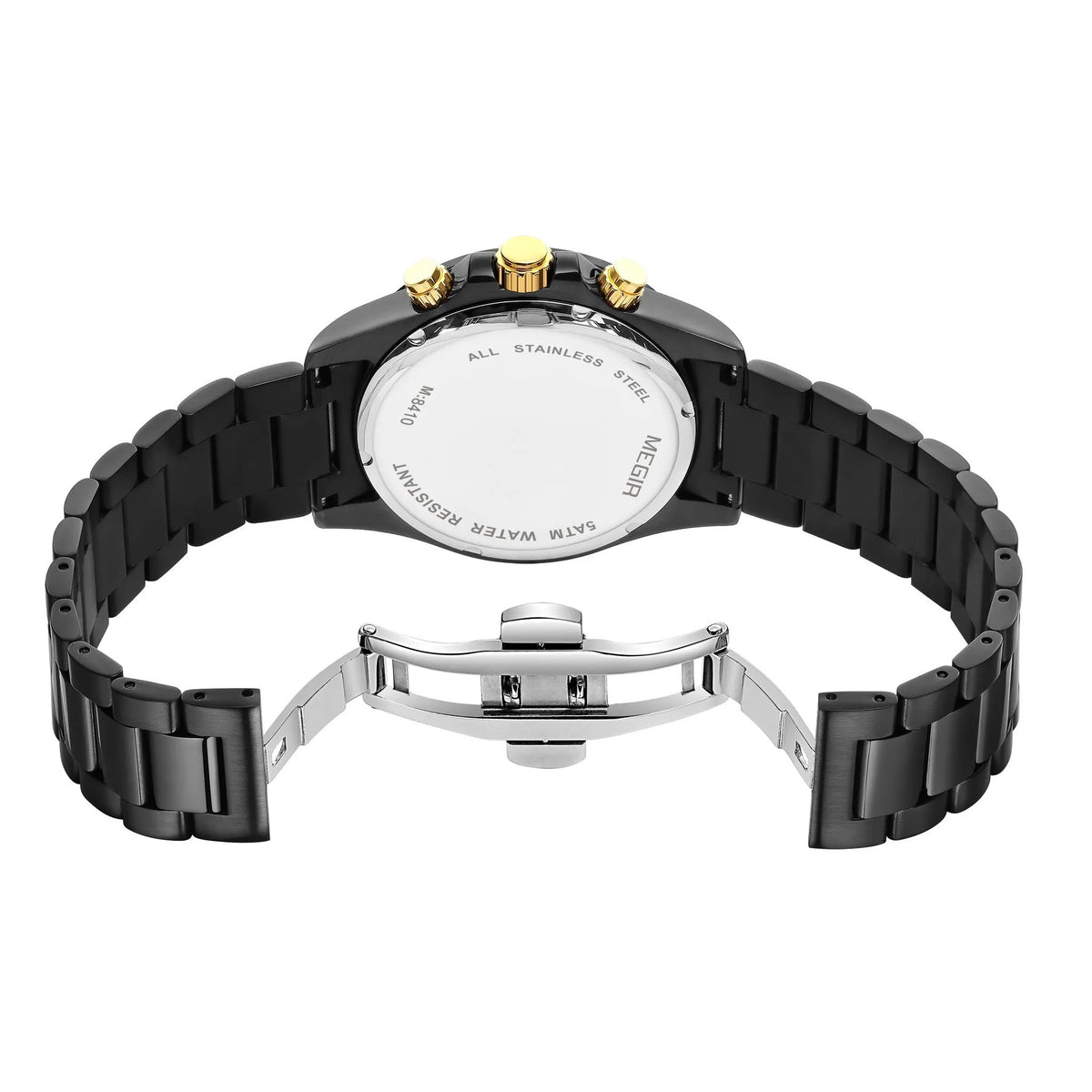 MEGIR Mens Watches Top Brand Luxury Business Wristwatches Stainless Steel Waterproof Date Quartz Chronograph Reloj Hombre 8410 by MEGIR WATCH GROUP