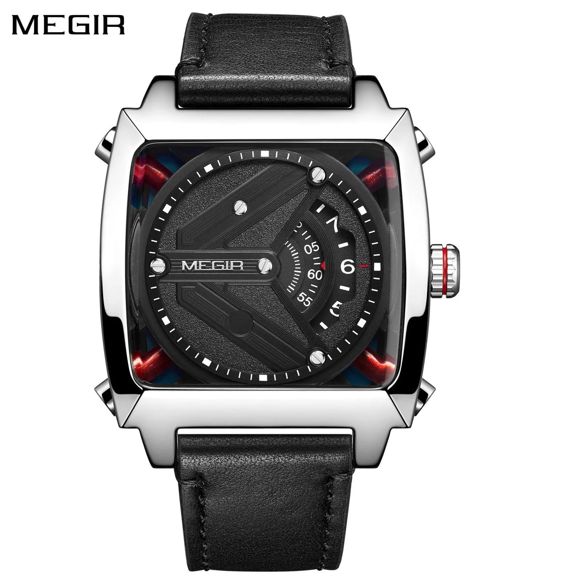 MEGIR Watches for Men Leather Strap Automatic Mechanical Watch Waterproof Business Casual Wristwatch Date Clock Montre Homme 62071 by MEGIR WATCH GROUP