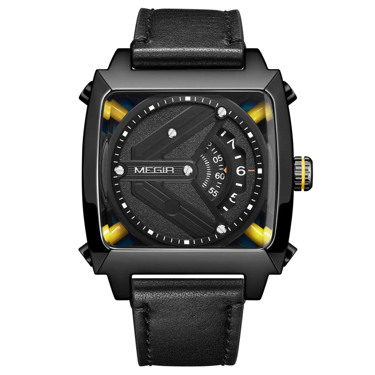 MEGIR Watches for Men Leather Strap Automatic Mechanical Watch Waterproof Business Casual Wristwatch Date Clock Montre Homme 62071 by MEGIR WATCH GROUP