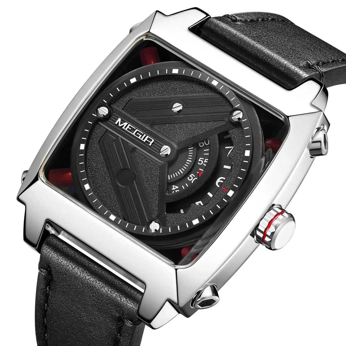 MEGIR Watches for Men Leather Strap Automatic Mechanical Watch Waterproof Business Casual Wristwatch Date Clock Montre Homme 62071 by MEGIR WATCH GROUP