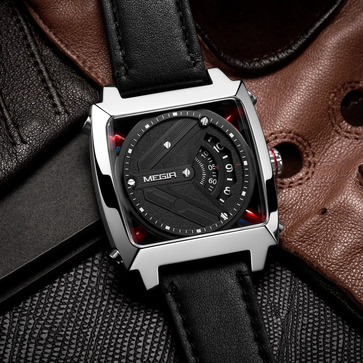 MEGIR Watches for Men Leather Strap Automatic Mechanical Watch Waterproof Business Casual Wristwatch Date Clock Montre Homme 62071 by MEGIR WATCH GROUP