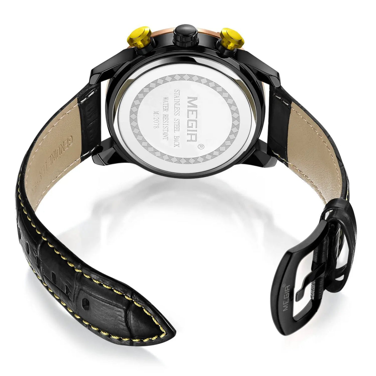 MEGIR Fashion Men Watches Waterproof Sports Watch Chronograph Leather Strap Military Quartz Wristwatch Male Clock 2078 by MEGIR WATCH GROUP