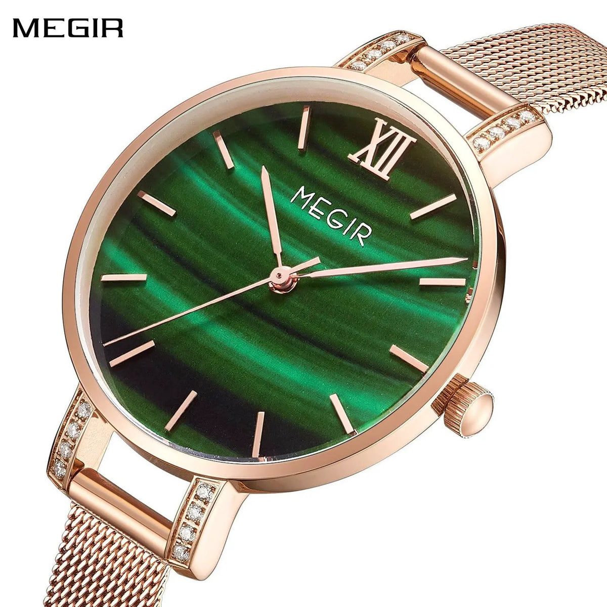 MEGIR Fashion Quartz Women Bracelet Watches Luxury Casual Ladies Dress Clock Female Steel Mesh Band Wristwatch Relogio Feminino 7002 by MEGIR WATCH GROUP