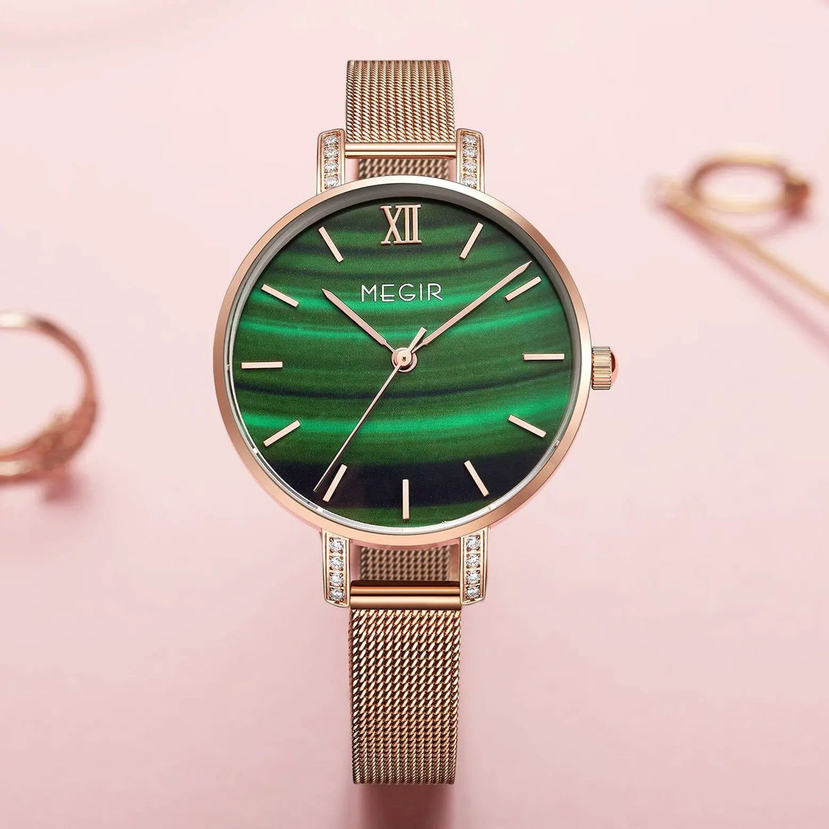 MEGIR Fashion Quartz Women Bracelet Watches Luxury Casual Ladies Dress Clock Female Steel Mesh Band Wristwatch Relogio Feminino 7002 by MEGIR WATCH GROUP