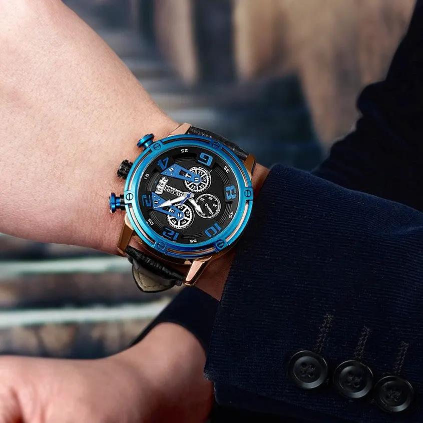 MEGIR Fashion Men Watches Waterproof Sports Watch Chronograph Leather Strap Military Quartz Wristwatch Male Clock 2078 by MEGIR WATCH GROUP