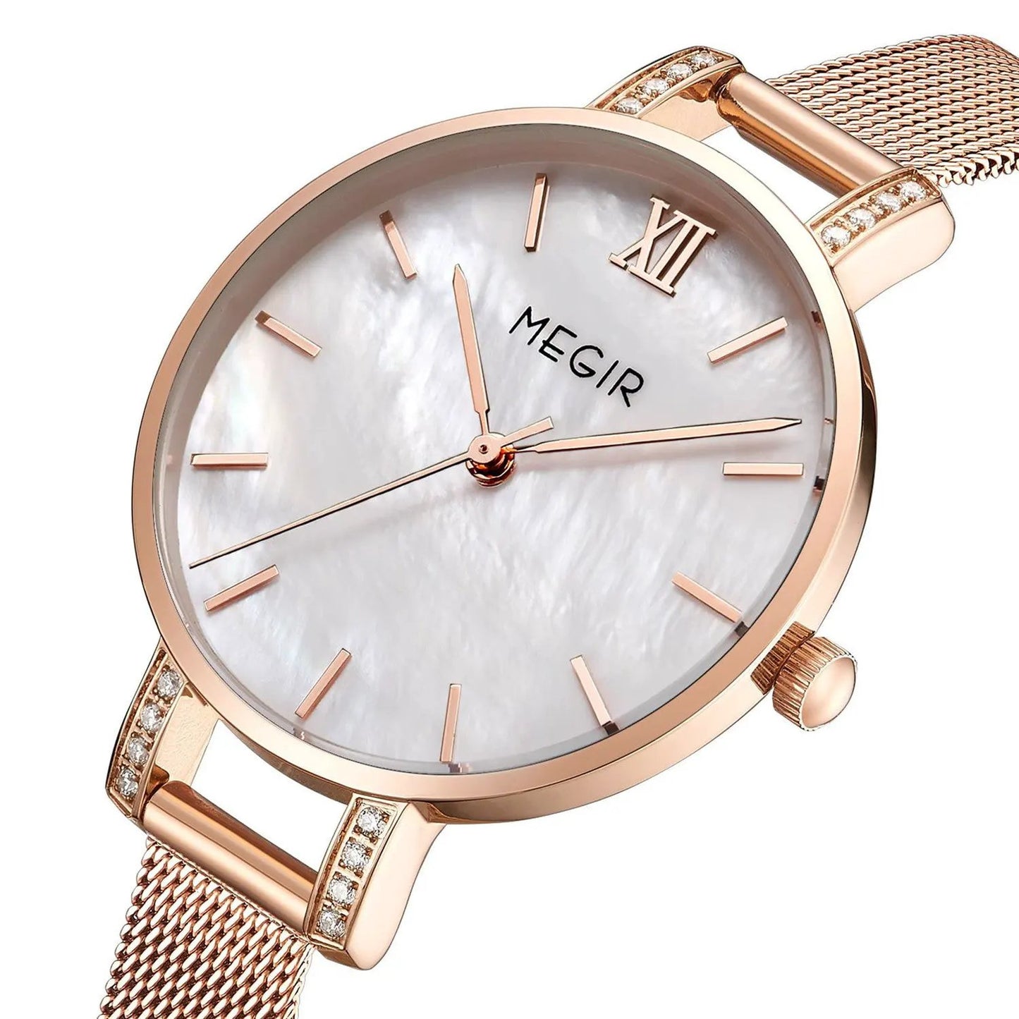 MEGIR Fashion Quartz Women Bracelet Watches Luxury Casual Ladies Dress Clock Female Steel Mesh Band Wristwatch Relogio Feminino 7002 by MEGIR WATCH GROUP