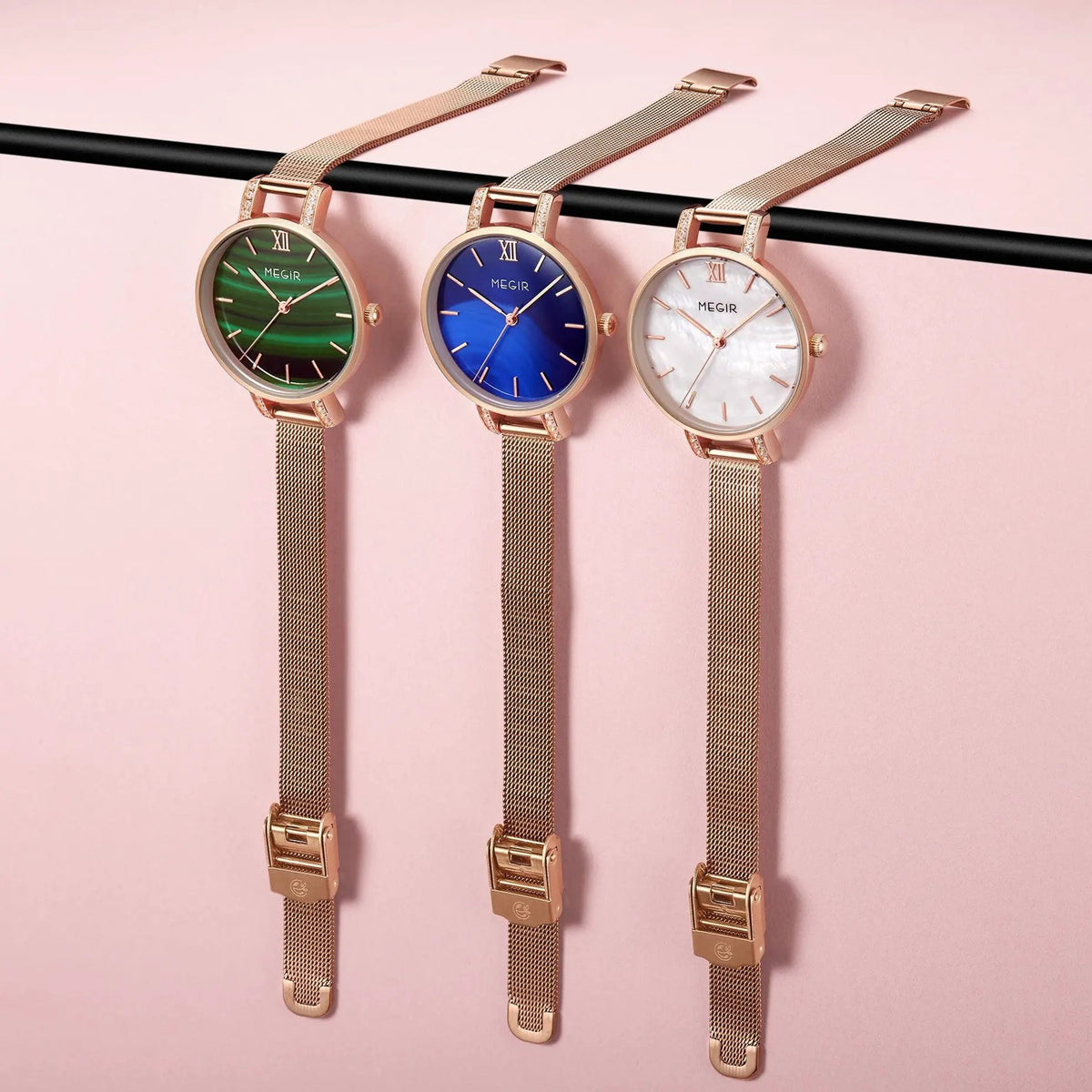 MEGIR Fashion Quartz Women Bracelet Watches Luxury Casual Ladies Dress Clock Female Steel Mesh Band Wristwatch Relogio Feminino 7002 by MEGIR WATCH GROUP