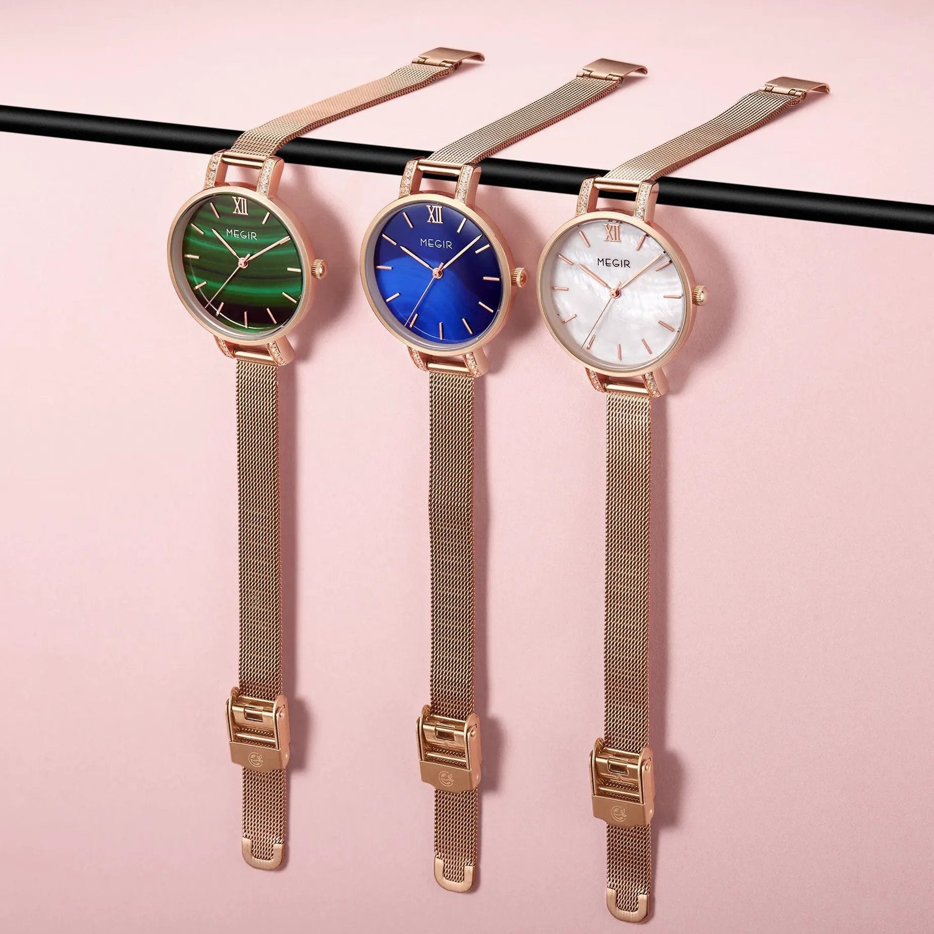 MEGIR Fashion Quartz Women Bracelet Watches Luxury Casual Ladies Dress Clock Female Steel Mesh Band Wristwatch Relogio Feminino 7002 by MEGIR WATCH GROUP