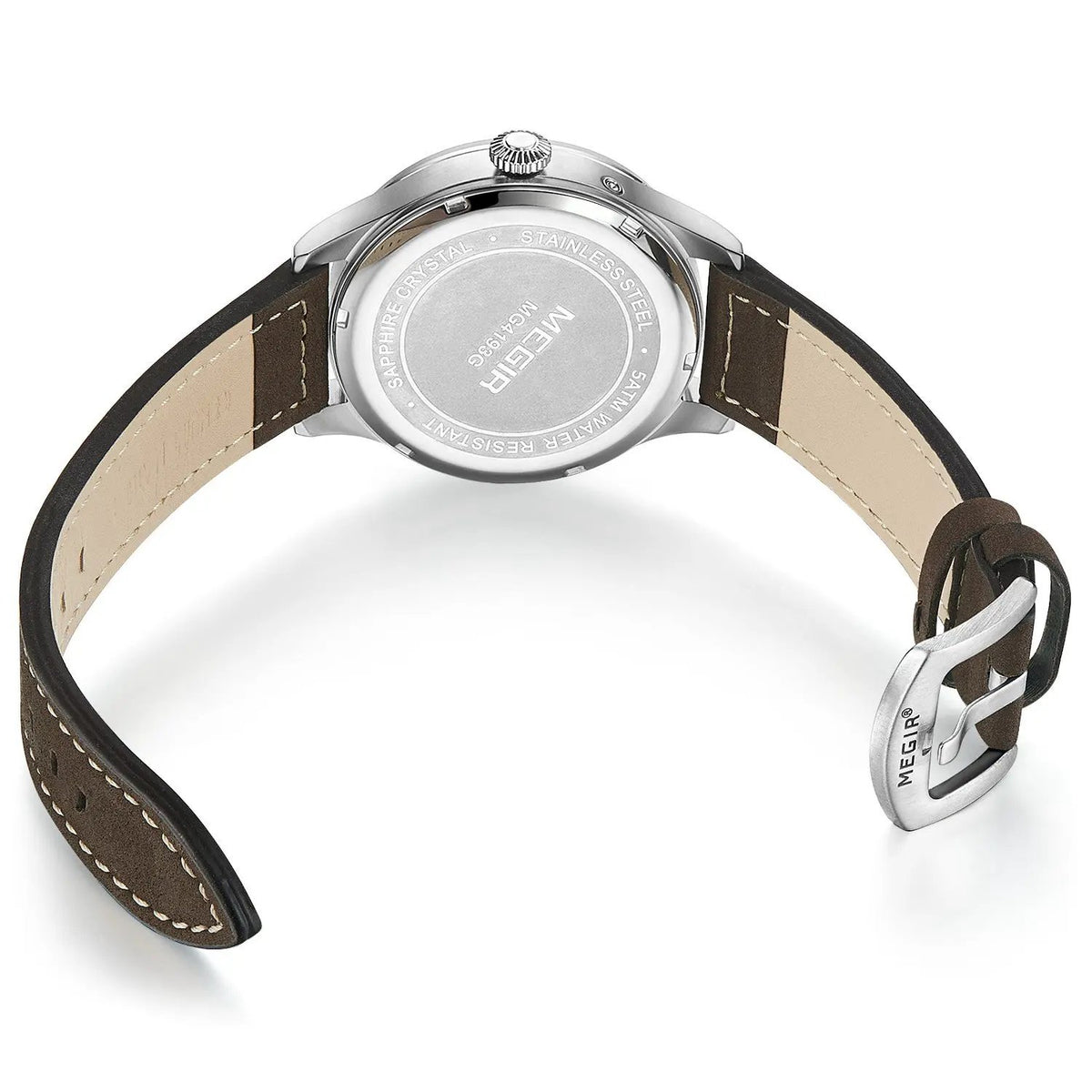 MEGIR Fashion Sport Quartz Watches Men Luxury Leather Business Casual Wristwatches Waterproof Date Clcok Moon Phase Reloj Hombre 4193 by MEGIR WATCH GROUP