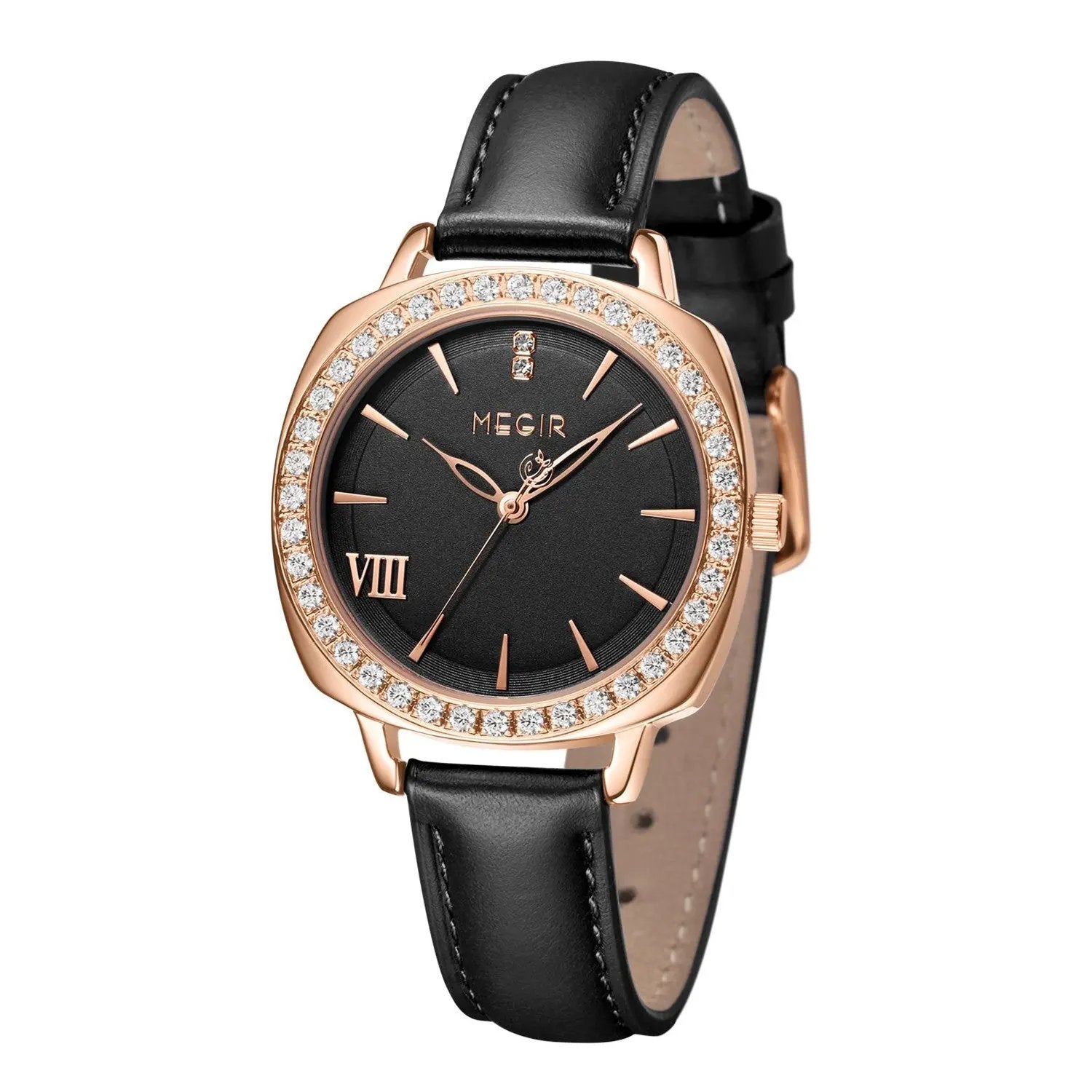 MEGIR Fashion Women Watch Luxury Diamond Leather Ladies Bracelet Watch Female Quartz Wristwatches Dress Clock Relogio Feminino 7029 by MEGIR WATCH GROUP