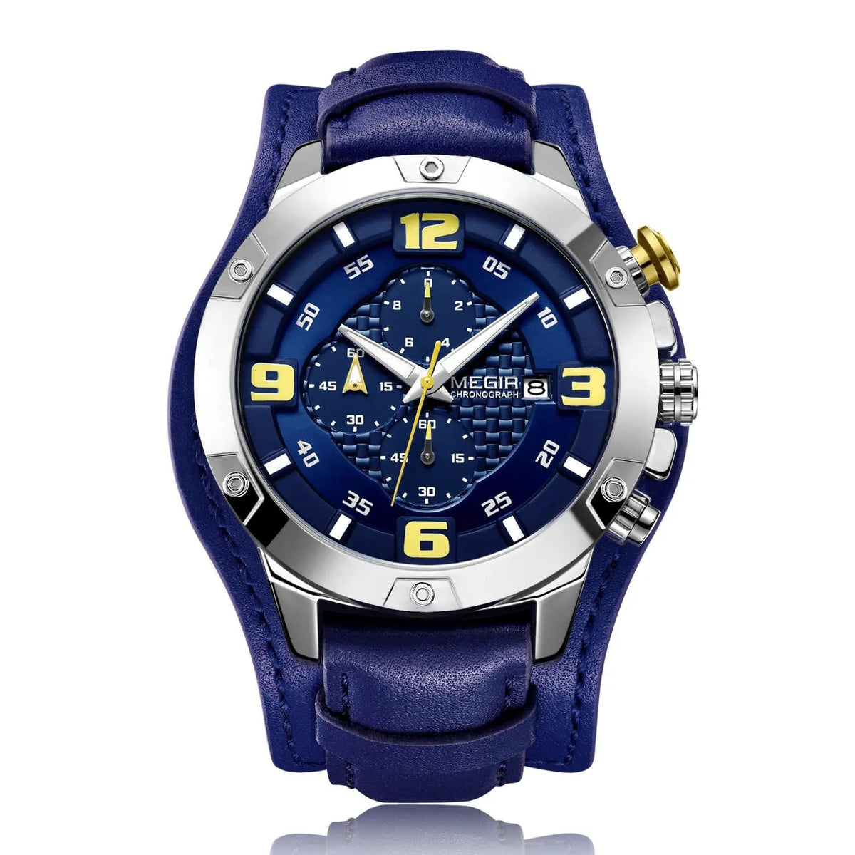 MEGIR Large Dial Watches for Men Luxury Brand Sports Chronograph Clock Waterproof Luminous Hands Quartz Wristwatch Reloj Hombre 2099 by MEGIR WATCH GROUP