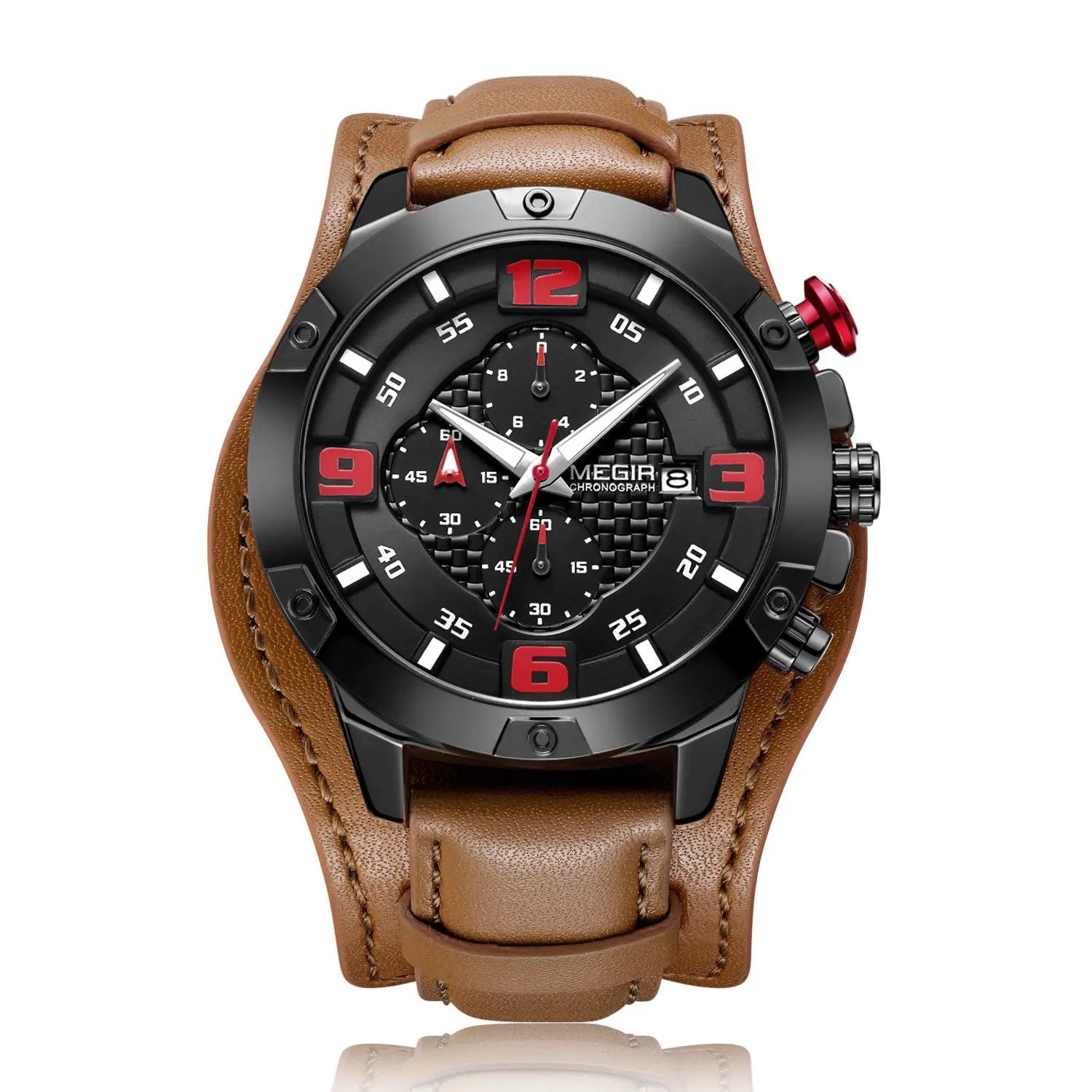 MEGIR Large Dial Watches for Men Luxury Brand Sports Chronograph Clock Waterproof Luminous Hands Quartz Wristwatch Reloj Hombre 2099 by MEGIR WATCH GROUP