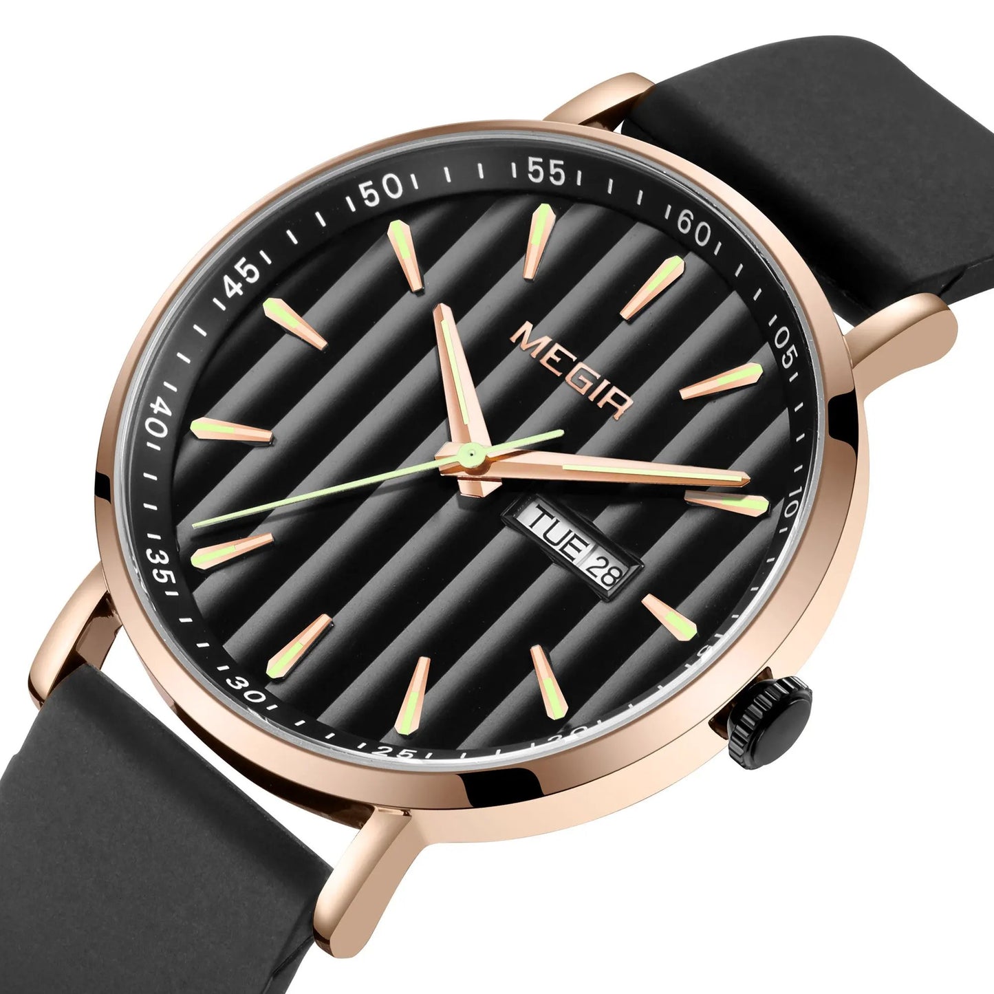 MEGIR Luxury Big Dial Mens Watch Fashion Quartz Casual Sport Wristwatch for Men Waterproof Week Date Display Clock Reloj Hombre 1081 by MEGIR WATCH GROUP