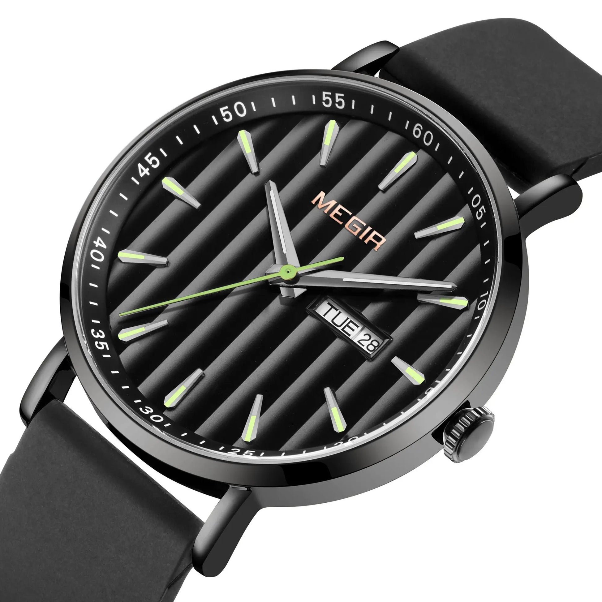 MEGIR Luxury Big Dial Mens Watch Fashion Quartz Casual Sport Wristwatch for Men Waterproof Week Date Display Clock Reloj Hombre 1081 by MEGIR WATCH GROUP