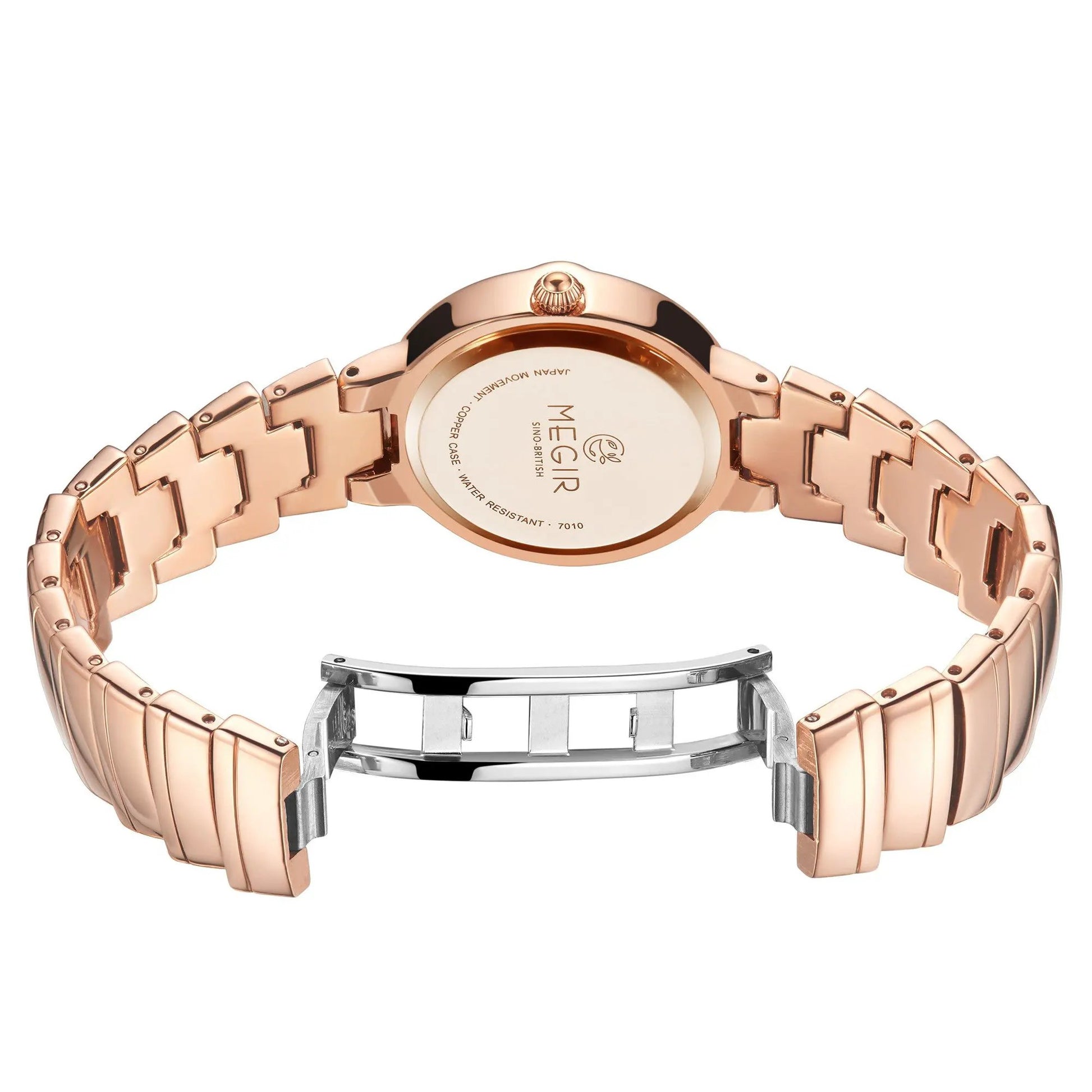 MEGIR Luxury Stainless Steel Strap Watches for Women Fashion Casual Quartz WristWatch Ladies Big Dial Dress Clock Reloj Hombre 7010 by MEGIR WATCH GROUP