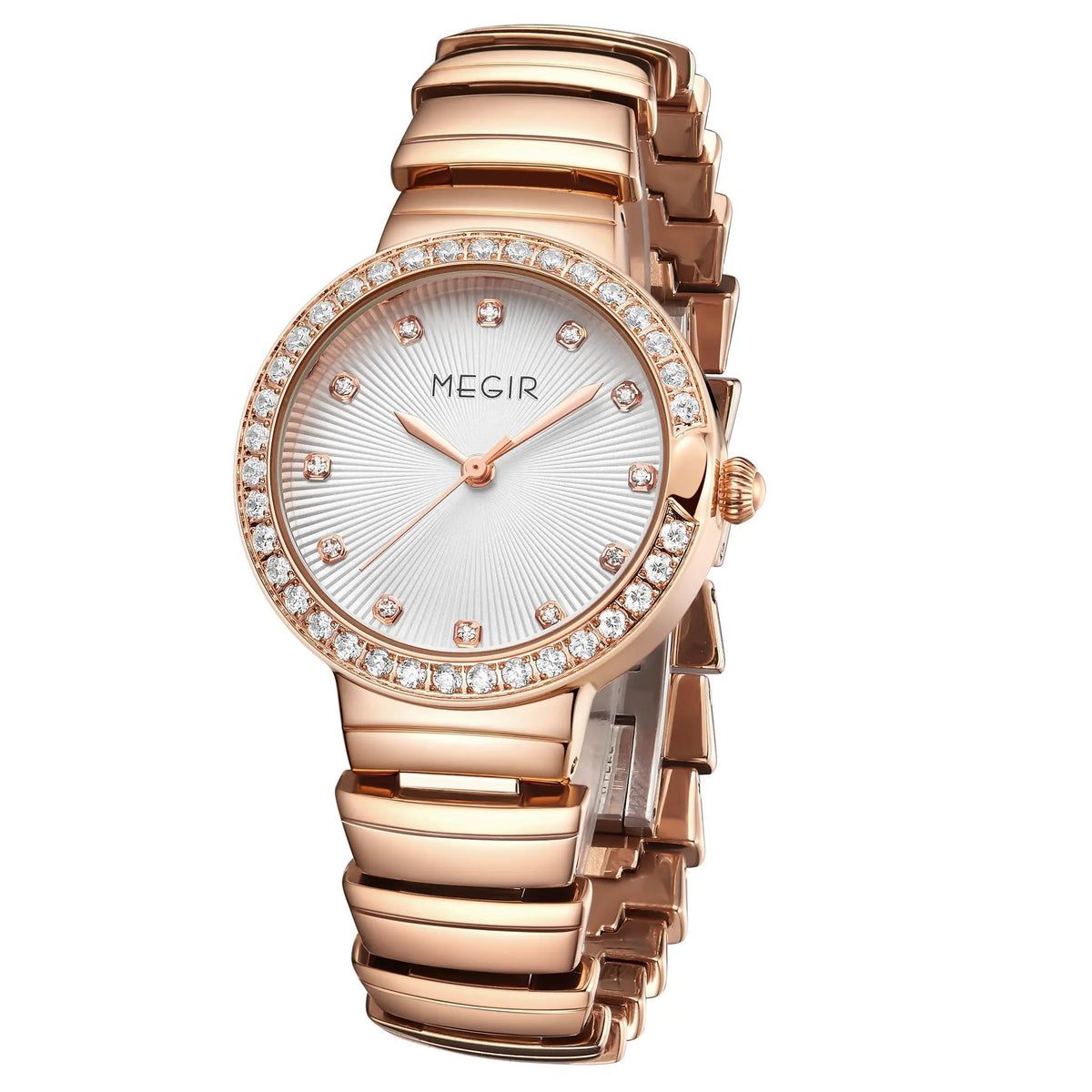 MEGIR Luxury Stainless Steel Strap Watches for Women Fashion Casual Quartz WristWatch Ladies Big Dial Dress Clock Reloj Hombre 7010 by MEGIR WATCH GROUP