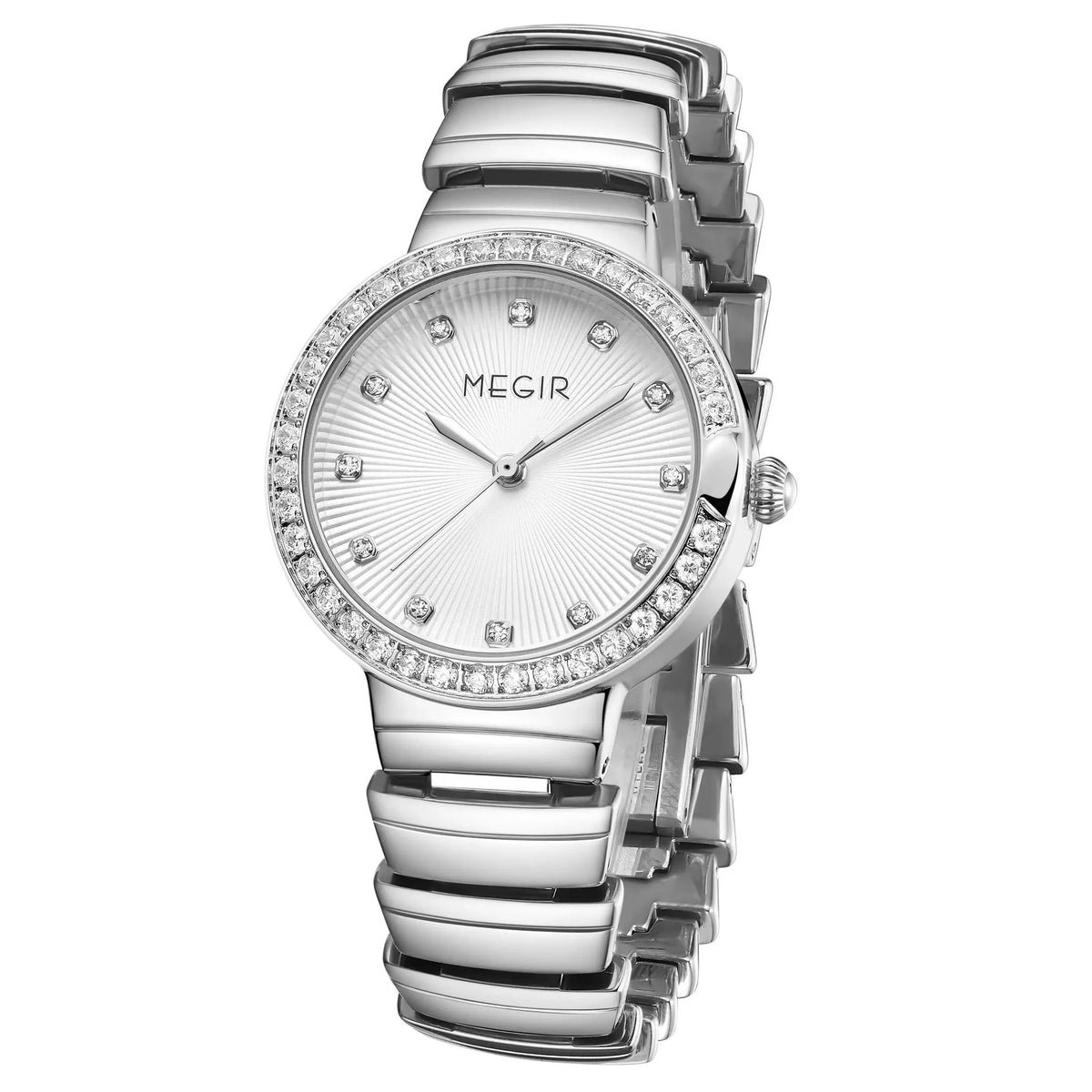 MEGIR Luxury Stainless Steel Strap Watches for Women Fashion Casual Quartz WristWatch Ladies Big Dial Dress Clock Reloj Hombre 7010 by MEGIR WATCH GROUP