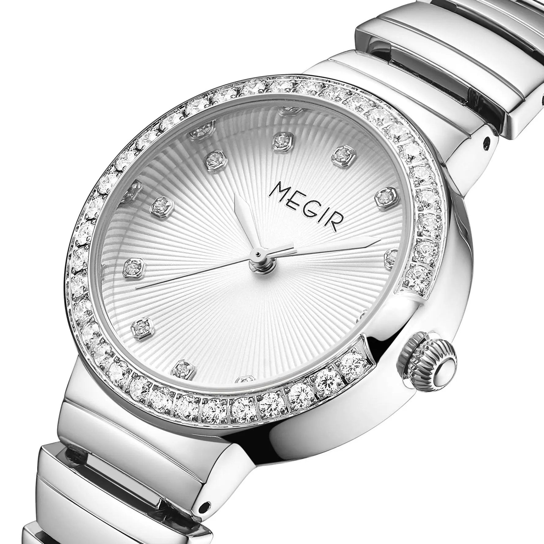 MEGIR Luxury Stainless Steel Strap Watches for Women Fashion Casual Quartz WristWatch Ladies Big Dial Dress Clock Reloj Hombre 7010 by MEGIR WATCH GROUP