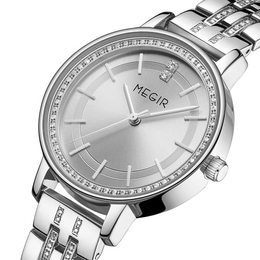 MEGIR Luxury Watches for Women Stainless Steel Dress Clock Fashion Elegant Wristwatch Quartz Watch Ladies Clock Reloj Mujer 7012 by MEGIR WATCH GROUP