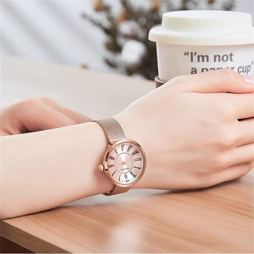 MEGIR Luxury Women Watches Fashion Quartz Watch Ladies Clock Stainless Steel Waterproof Female Watch Relogio Feminino 7014 by MEGIR WATCH GROUP