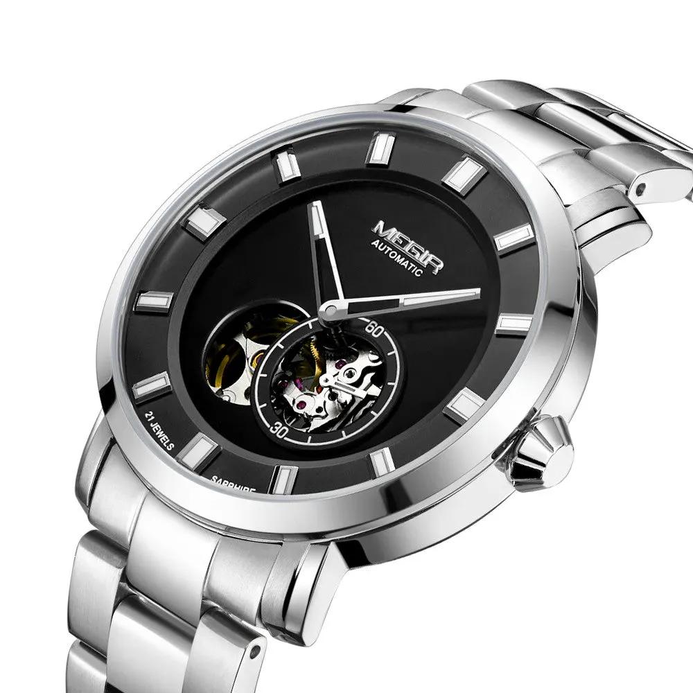 MEGIR Men Watch Hollow Out Automatic Mechanical Stainless Steel Wristwatch Waterproof Luxury Business Wrist Watch Montre Homme 62052 by MEGIR WATCH GROUP