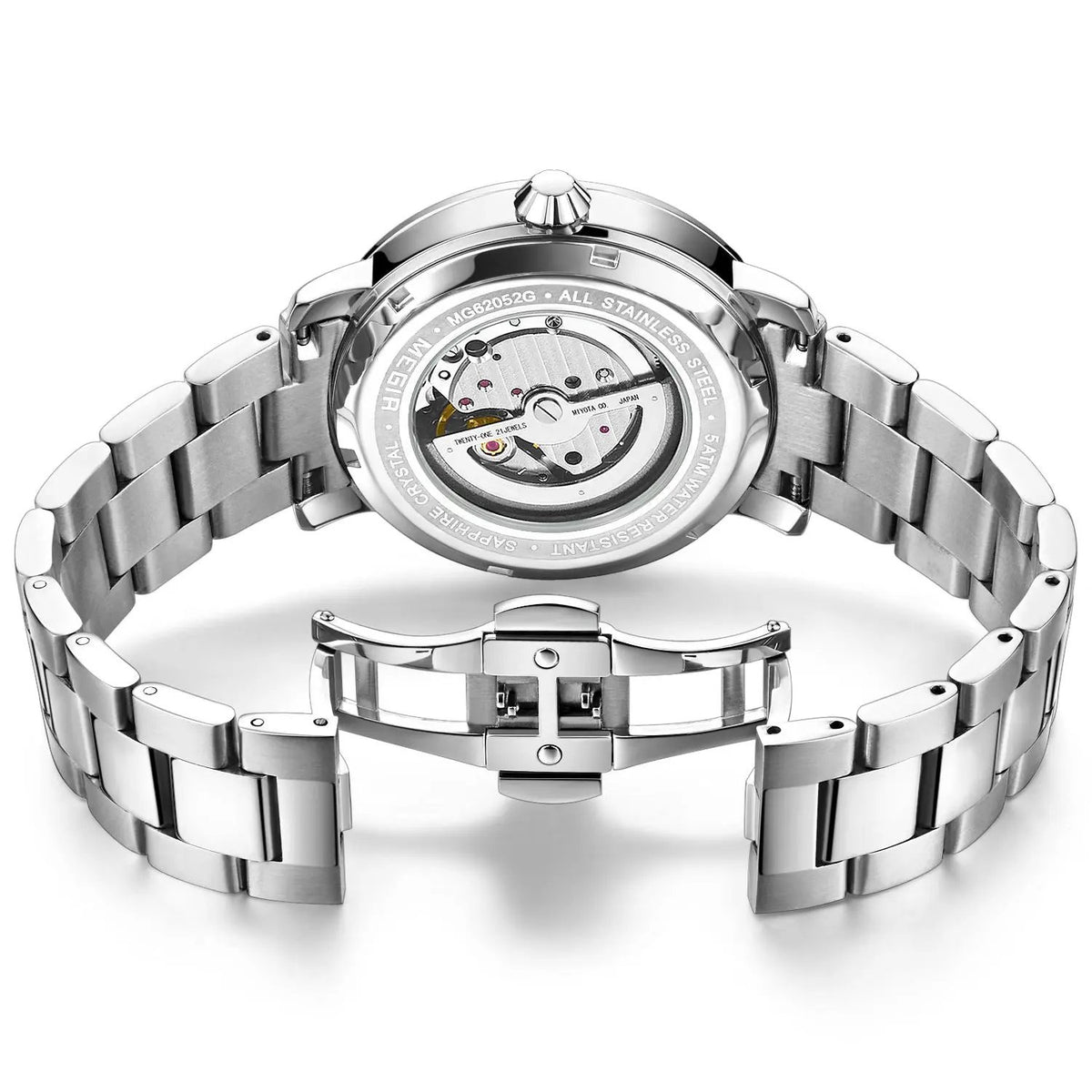 MEGIR Men Watch Hollow Out Automatic Mechanical Stainless Steel Wristwatch Waterproof Luxury Business Wrist Watch Montre Homme 62052 by MEGIR WATCH GROUP