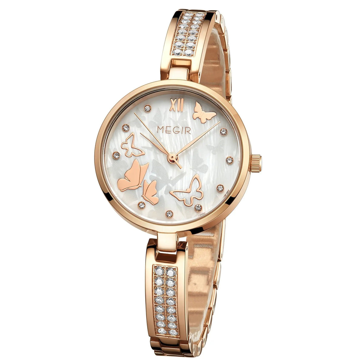 MEGIR Watch for Women Luxury Diamond Ladies Quartz Wristwatches Steel Women Bracelet Watches Female Dress Clock Relogio Feminino 7018 by MEGIR WATCH GROUP
