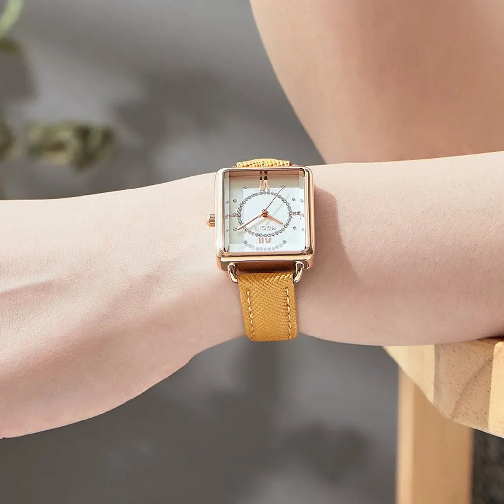 MEGIR Women Watch Luxury Fashion Leather Strap Ladies Quartz Wristwatch Casual Sport Wrist Watches Dress Clock Relogio Feminino 7027 by MEGIR WATCH GROUP