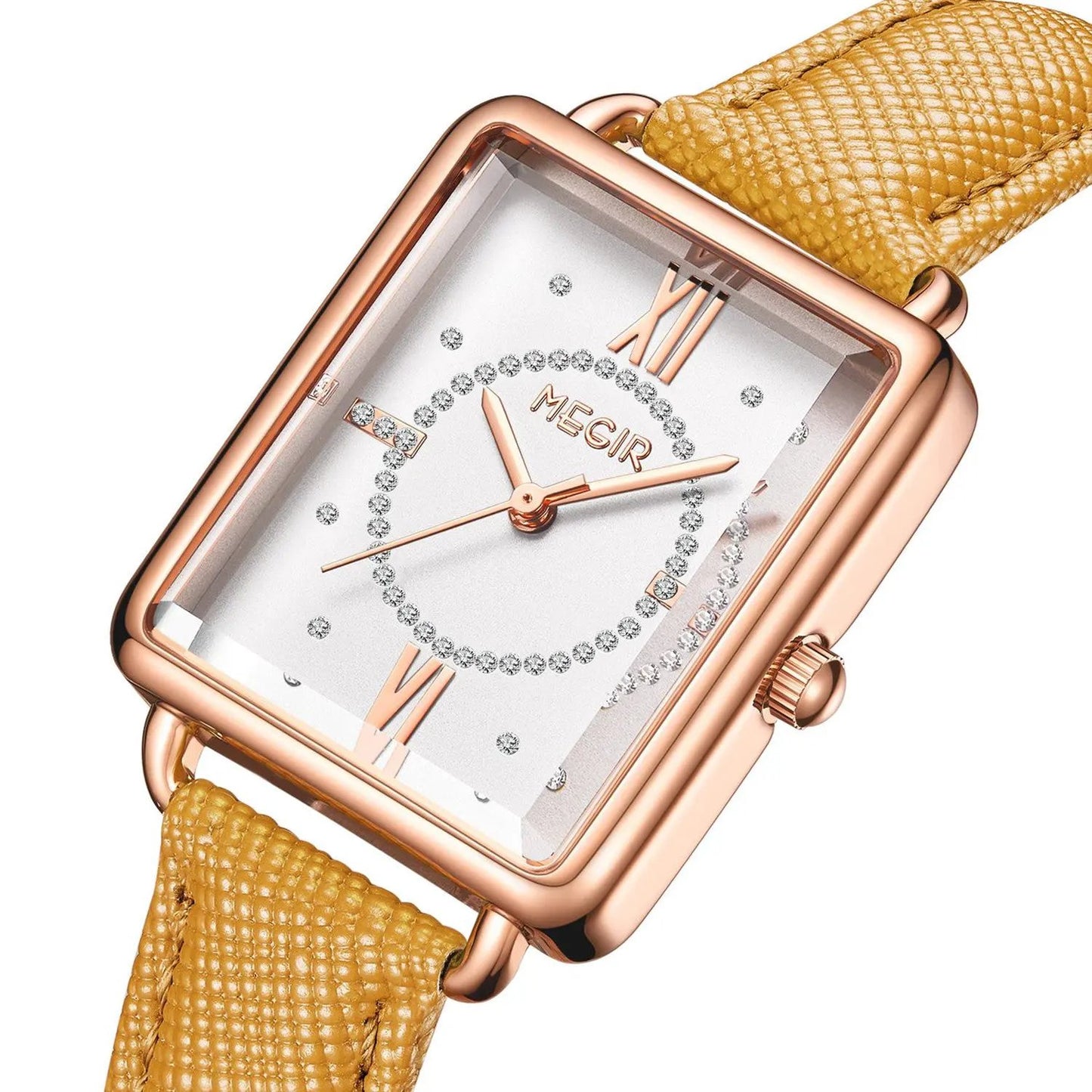 MEGIR Women Watch Luxury Fashion Leather Strap Ladies Quartz Wristwatch Casual Sport Wrist Watches Dress Clock Relogio Feminino 7027 by MEGIR WATCH GROUP