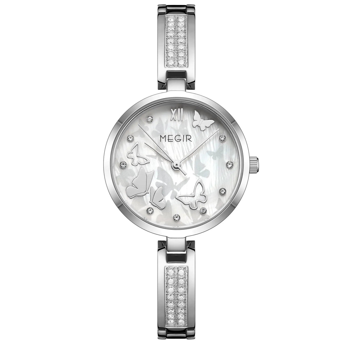 MEGIR Watch for Women Luxury Diamond Ladies Quartz Wristwatches Steel Women Bracelet Watches Female Dress Clock Relogio Feminino 7018 by MEGIR WATCH GROUP