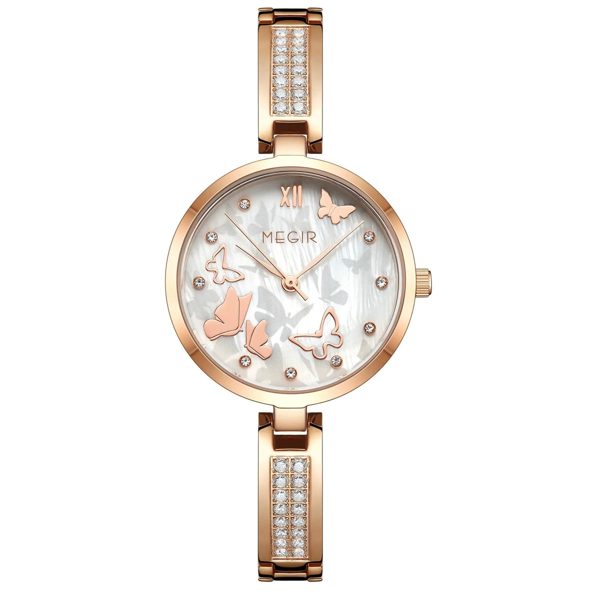MEGIR Watch for Women Luxury Diamond Ladies Quartz Wristwatches Steel Women Bracelet Watches Female Dress Clock Relogio Feminino 7018 by MEGIR WATCH GROUP
