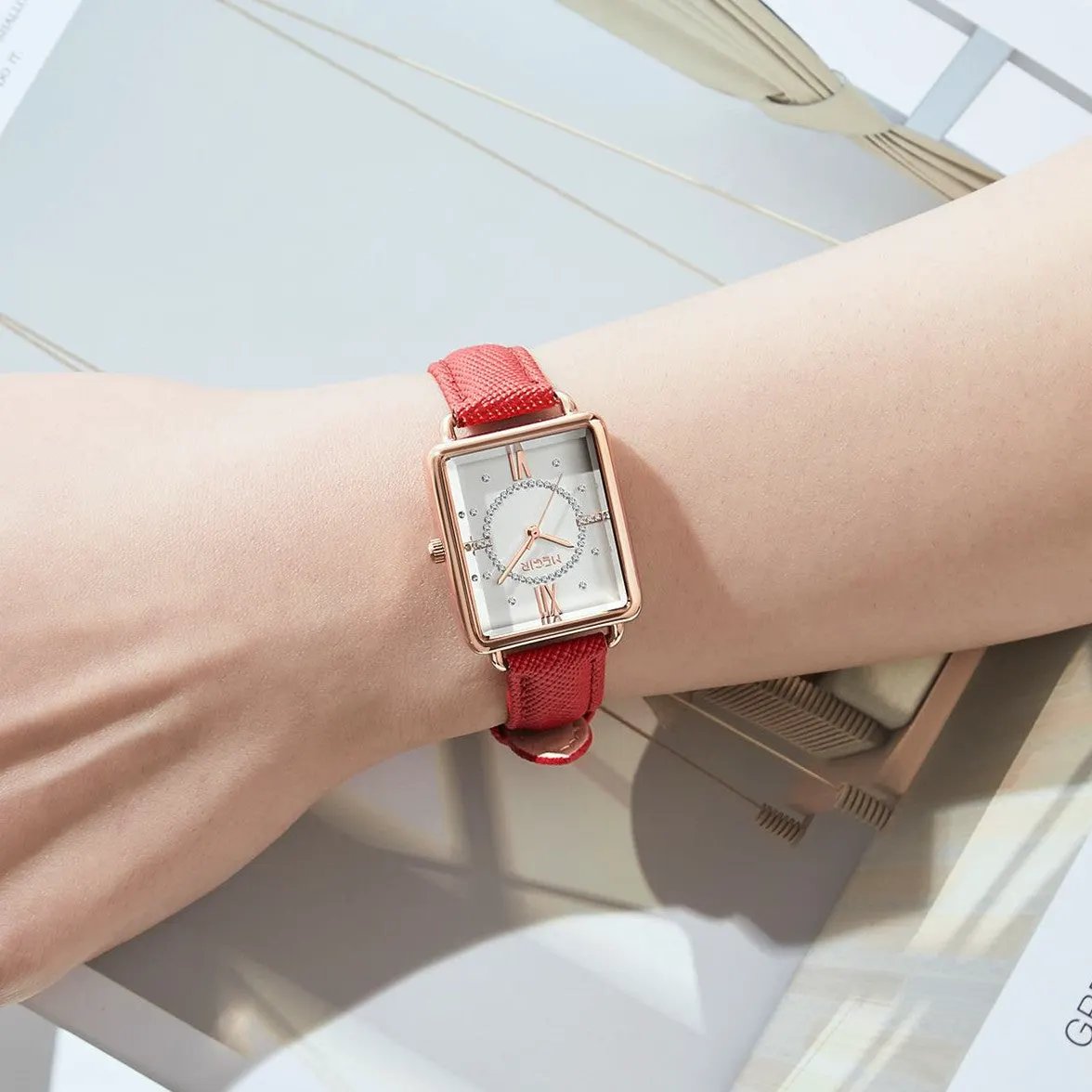 MEGIR Women Watch Luxury Fashion Leather Strap Ladies Quartz Wristwatch Casual Sport Wrist Watches Dress Clock Relogio Feminino 7027 by MEGIR WATCH GROUP