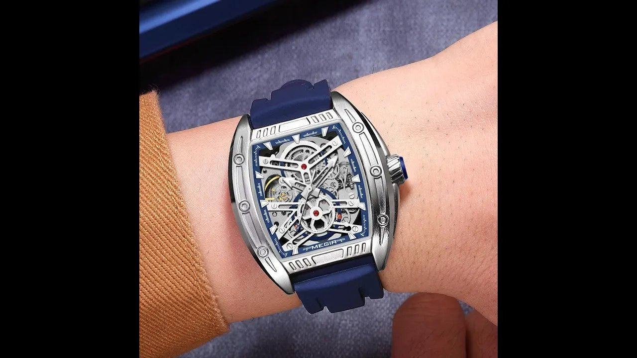 MEGIR Original Luxury Sport Watch for Men Silicone Band Automatic Mechanical Movement WristWatches Luminous Clock Reloj Hombre 8601 by MEGIR WATCH GROUP