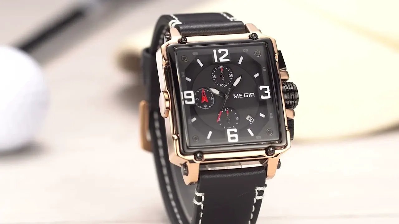 MEGIR Men Watch Top Brand Luxury Chronograph Quartz Watches Clock Waterproof Leather Strap Sport Military Wristwatch Relogio Masculino 2061 by MEGIR WATCH GROUP