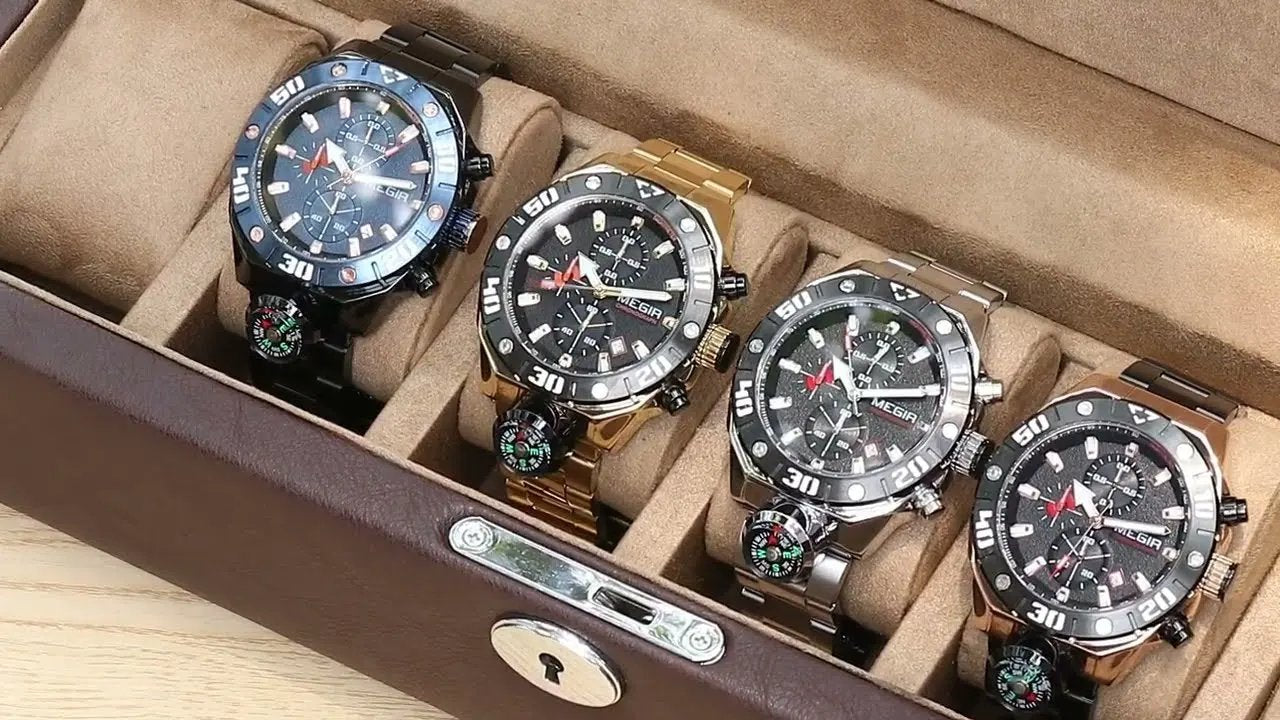 MEGIR Watch Top Brand Luxury Business Quartz Watches Chronograph Stainless Steel Calendar Luminous Clock WristWatch Montre Homme 2219 by MEGIR WATCH GROUP