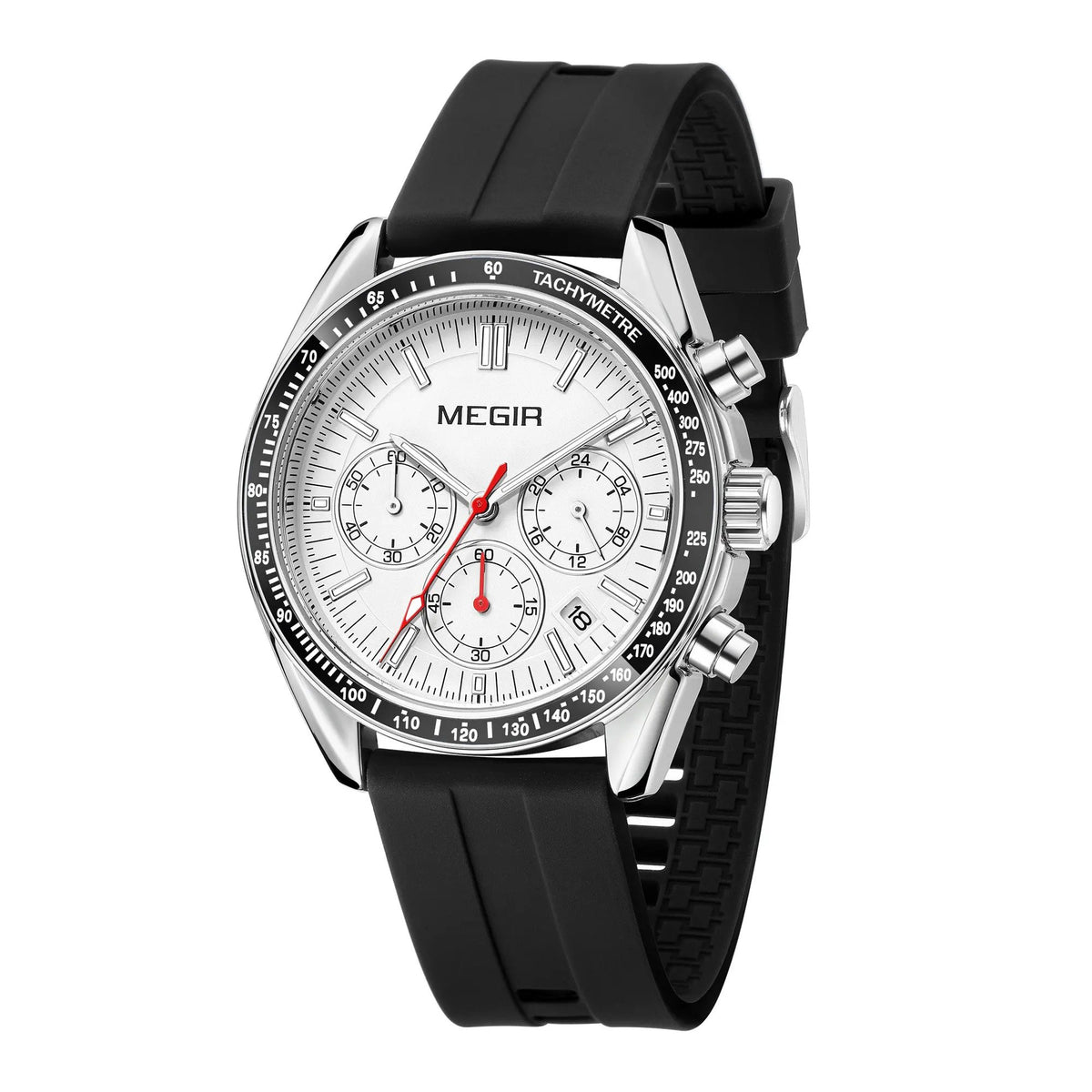 MEGIR Analog Quartz Wrist Watch Chronograph Luminous Business Sport Watches with Silicone Strap Calendar Man Clock Reloj Hombre 8105 by MEGIR WATCH GROUP