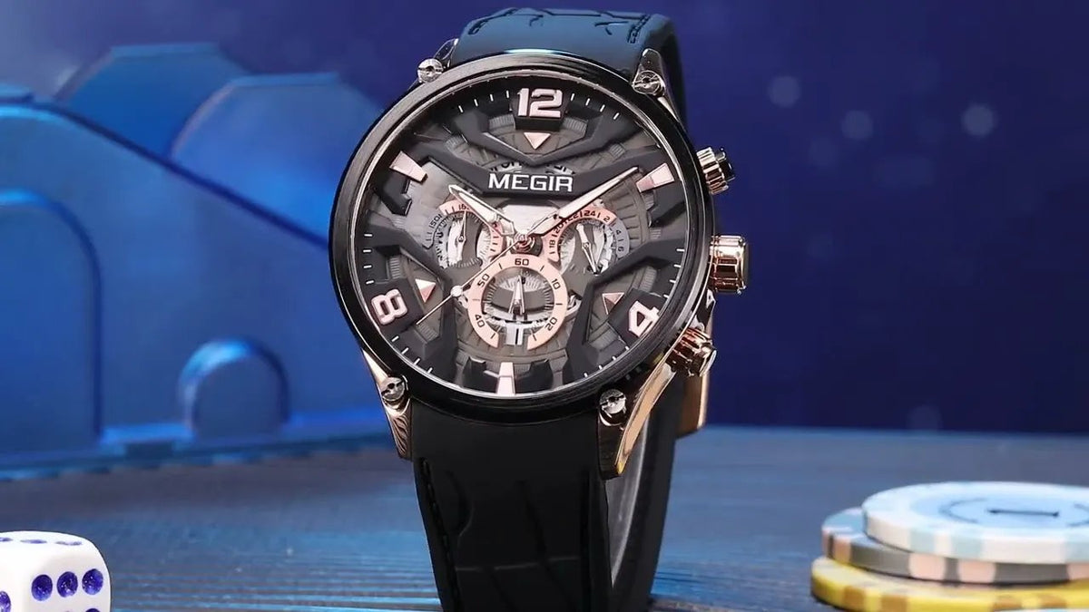 MEGIR Chronograph Luxury Men Quartz Military Watches Silicone Strap Waterproof Man Sport Wristwatch Date Clock Reloj Hombre 2222 by MEGIR WATCH GROUP