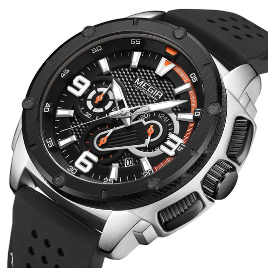 MEGIR Mens Watches Top Brand Luxury Silicone Sports Military Watch Waterproof Quartz Clock Men Chronograph Man Wristwatch 2147 by MEGIR WATCH GROUP