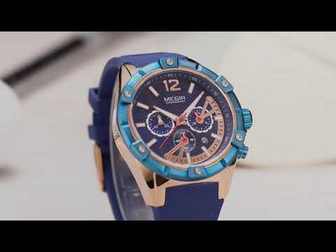 MEGIR Fashion Men Watches Silicone Strap Sport Military Watch Chronograph Waterproof Male Wristwatch Clock Montre Homme 2083 by MEGIR WATCH GROUP