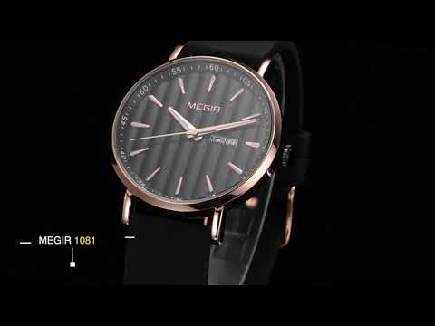 MEGIR Luxury Big Dial Mens Watch Fashion Quartz Casual Sport Wristwatch for Men Waterproof Week Date Display Clock Reloj Hombre 1081 by MEGIR WATCH GROUP