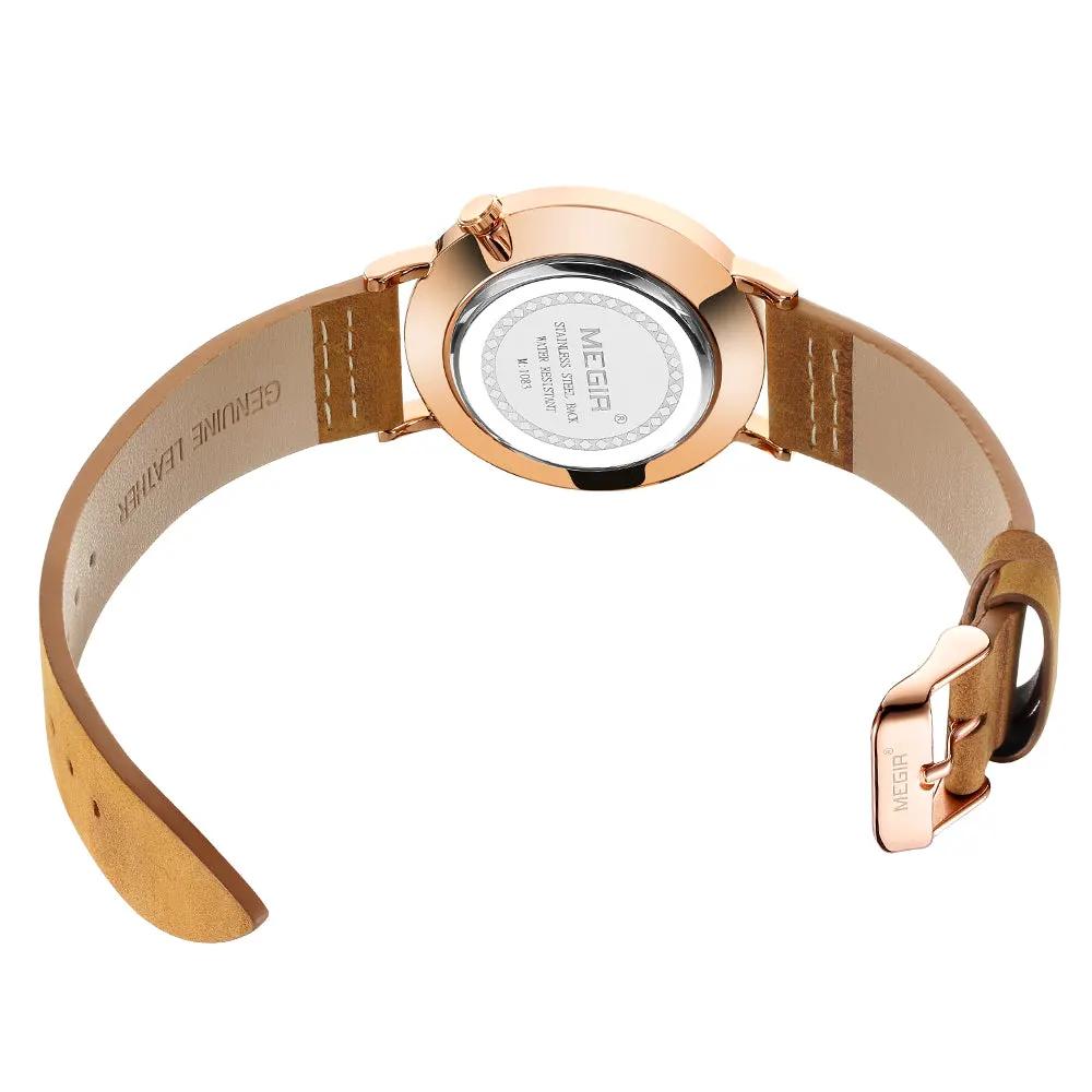 MEGIR Fashion Casual Men Watches Luxury Leather Quartz Sport Wristwatch Waterproof Luminous Clock Large Dial Relogio Masculino 1083 by MEGIR WATCH GROUP