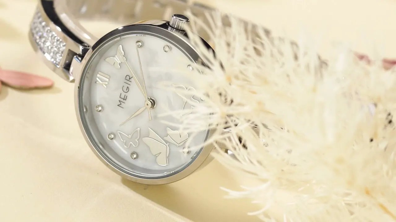 MEGIR Watch for Women Luxury Diamond Ladies Quartz Wristwatches Steel Women Bracelet Watches Female Dress Clock Relogio Feminino 7018 by MEGIR WATCH GROUP