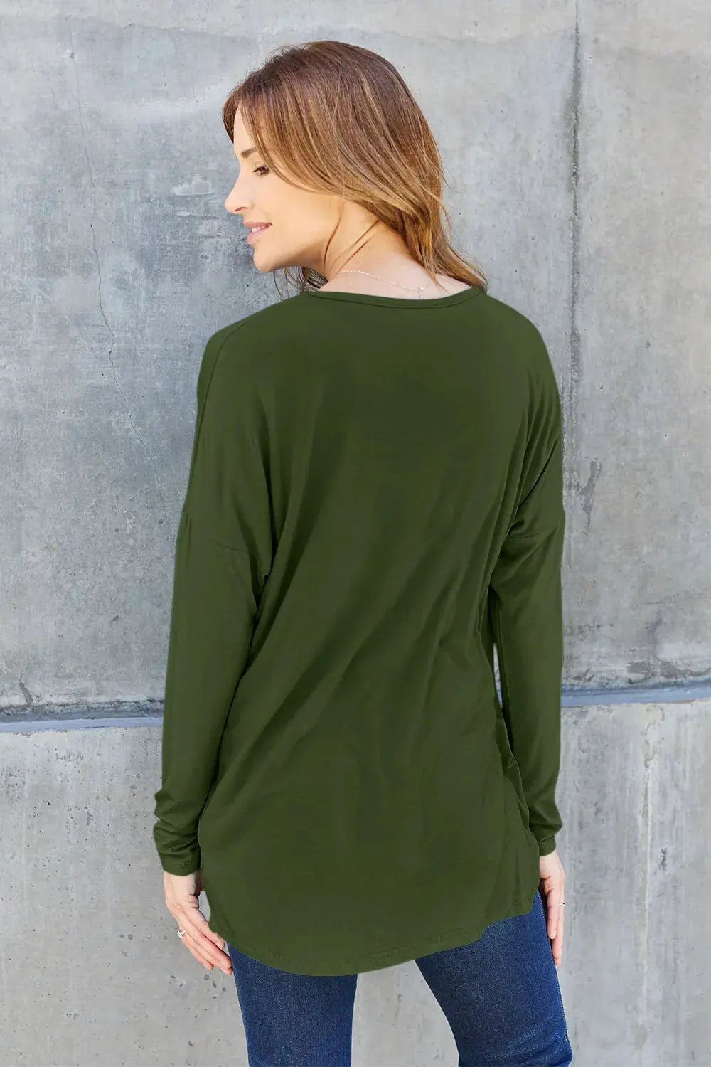 Basic Bae Full Size Round Neck Dropped Shoulder T-Shirt by Basic Bae