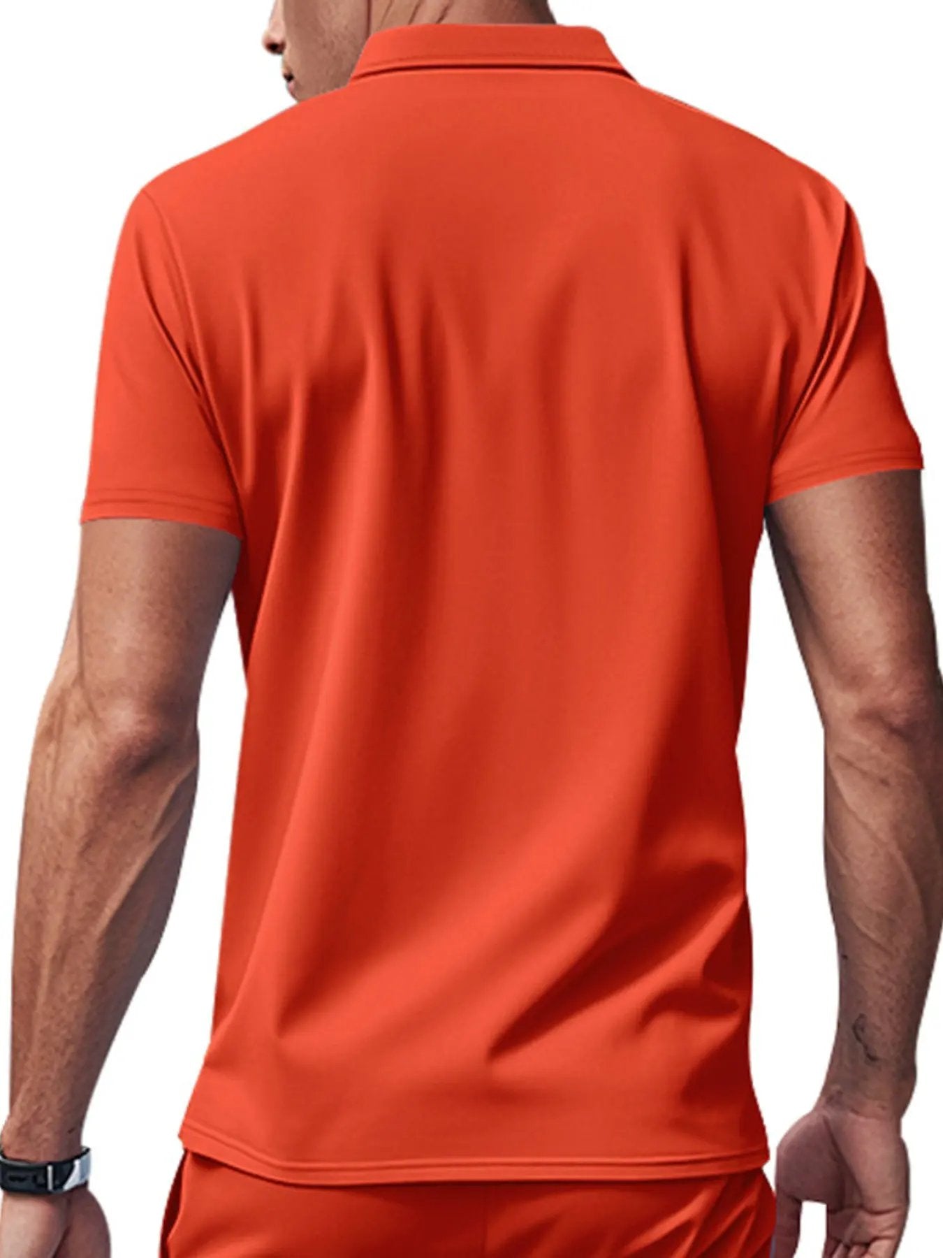 Men's Full Size Casual Short Sleeve Polo Plus Size by Trendsi