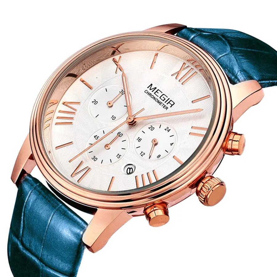 MEGIR Brown Retro Sports Quartz Men's Watches Large Dial Chronograph Clock Fashion Multifunctional Men Wrist Watch Montre Homme 2012 by MEGIR WATCH GROUP